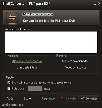 Screenshot - Conversor de arquivos PLT para DXF