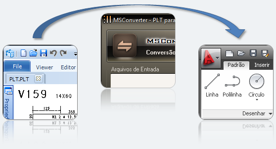 Convers&atilde;o de arquivos de plotagem HPGL-2 (PLT) para DXF-DWG do AutoCAD. Download gratuito.